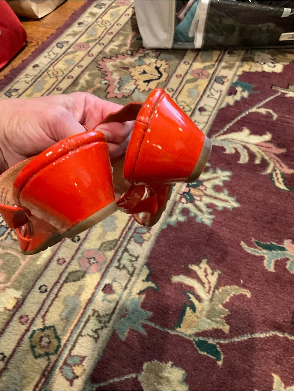 Sofft Women's Orange Patent Slide Sandals sz 8